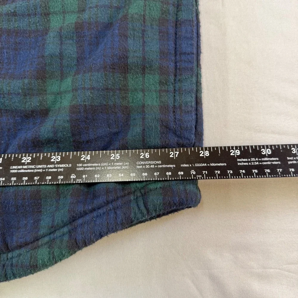 LLBean Plaid‎ Sherpa Lined Flannel Shirt Jacket Men's XXL Tall Blue Green WOW!!!